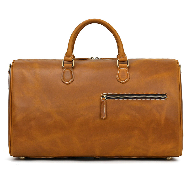 Handcrafted Leather Weekender Bag Retro Full Grain Leather Duffle Bag Mens Leather Carry-on Bag Large Vacation Holidays Travel Bag
