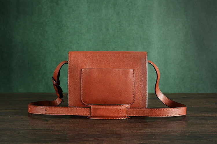 Custom Handmade Vegetable Tanned Italian Leather Shoulder Bag Satchel Bag Women Pouch Bag D048