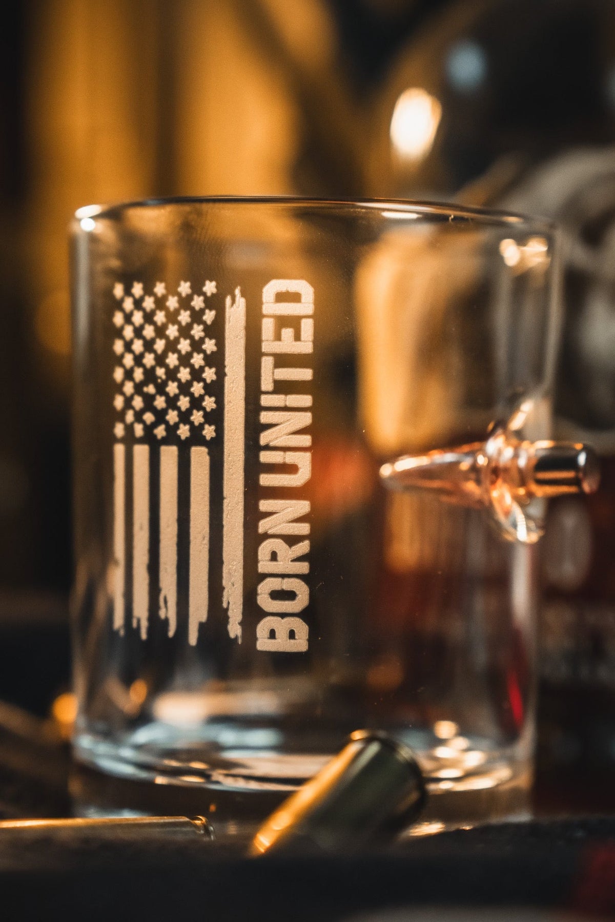 Born United Bullet Whiskey Glass
