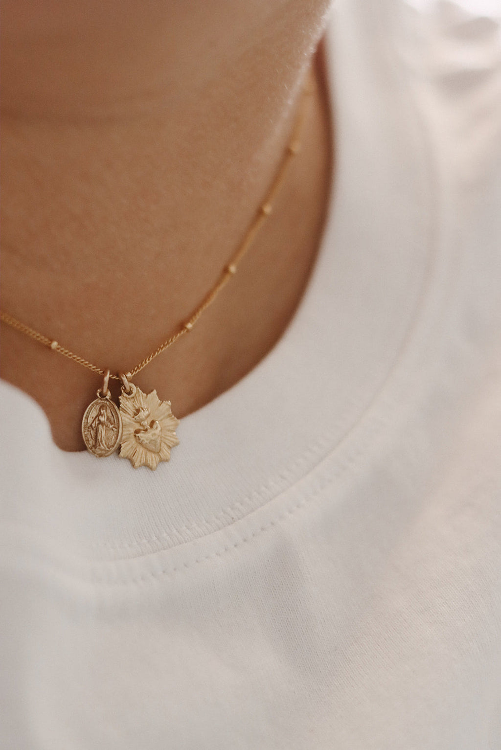 Most Sacred Heart and Miraculous Medal Necklace