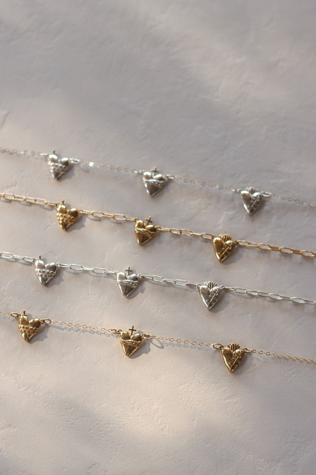 Three Hearts Silver Necklace