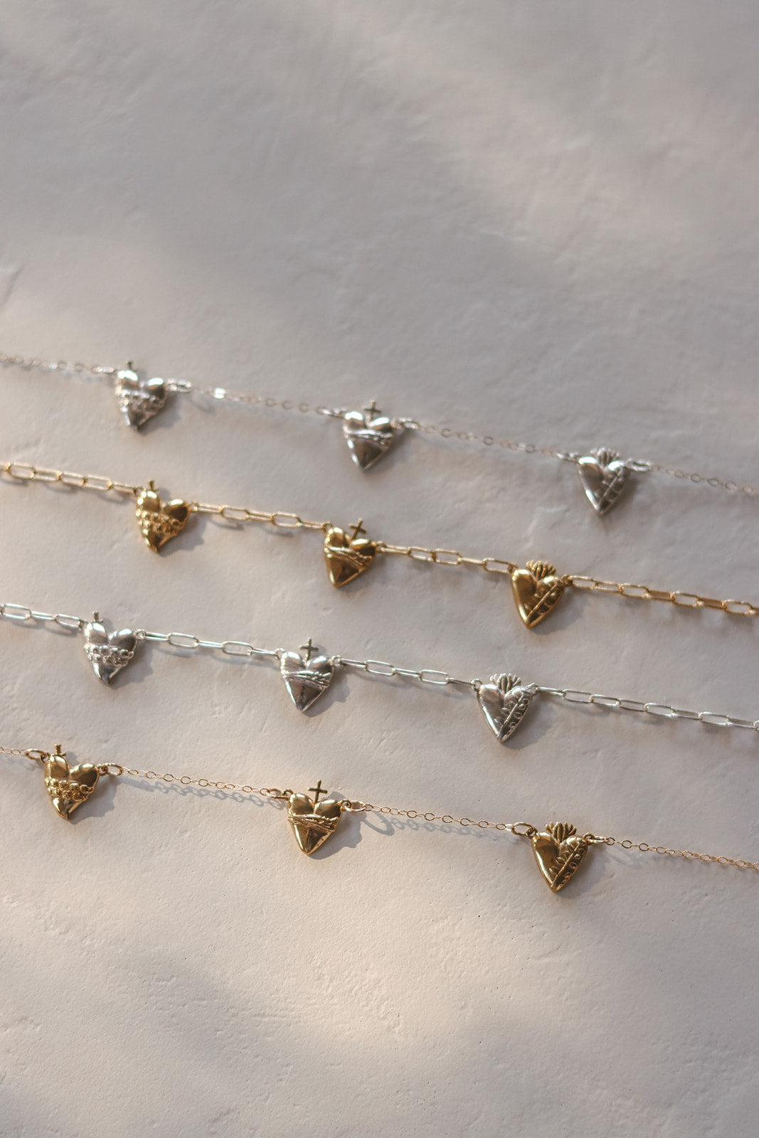 Three Hearts Silver Necklace