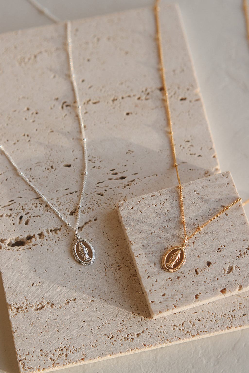 Dainty Miraculous Medal Necklace in Silver