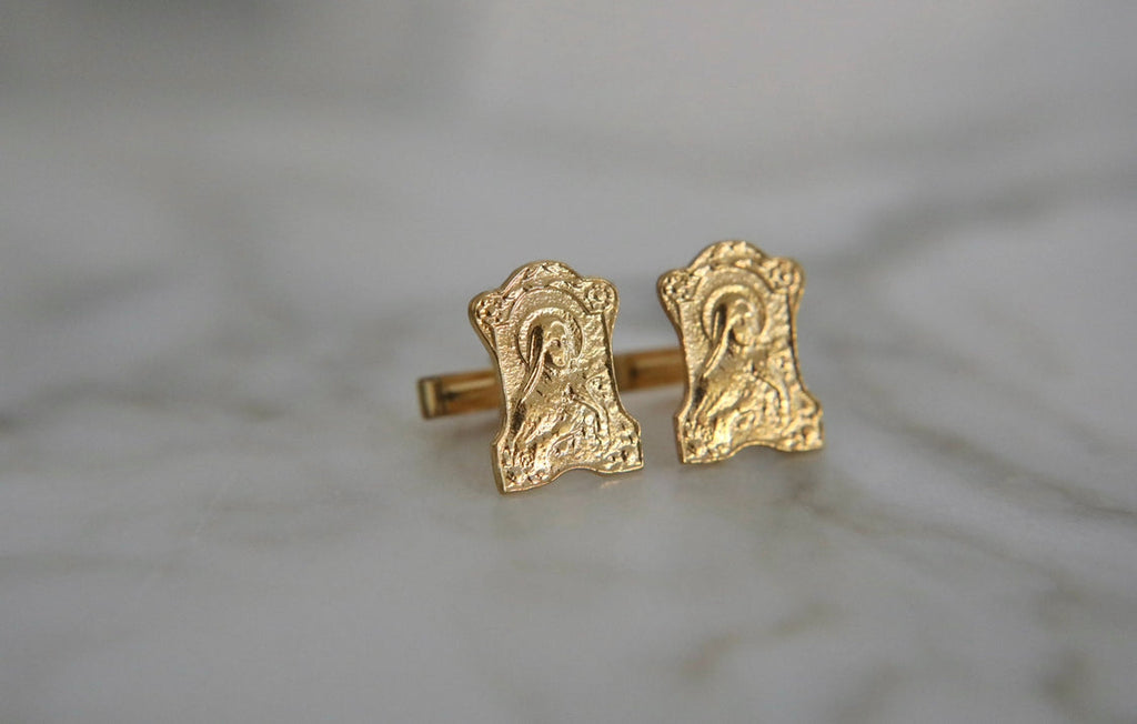 St. Thérèse of Lisieux Cufflinks in Vermeil