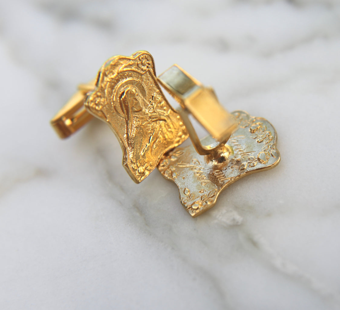 St. Thérèse of Lisieux Cufflinks in Vermeil