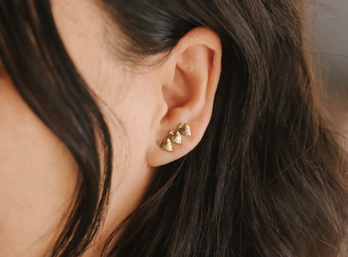 Holy Family Hearts® Earrings in 14K
