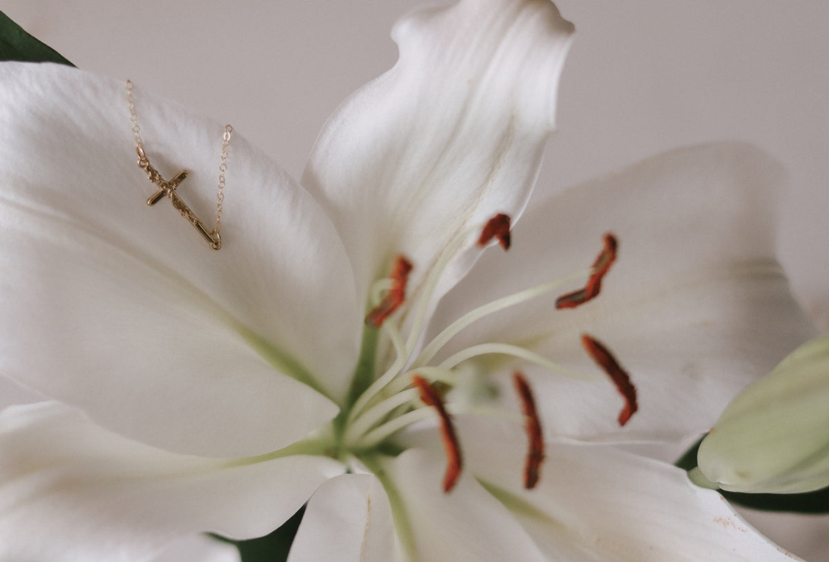 St. Joseph Lily Cross Bracelet