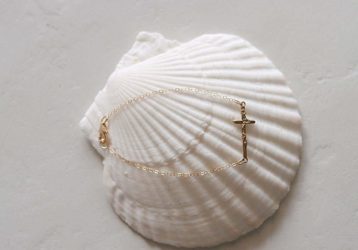 St. Joseph Lily Cross Bracelet