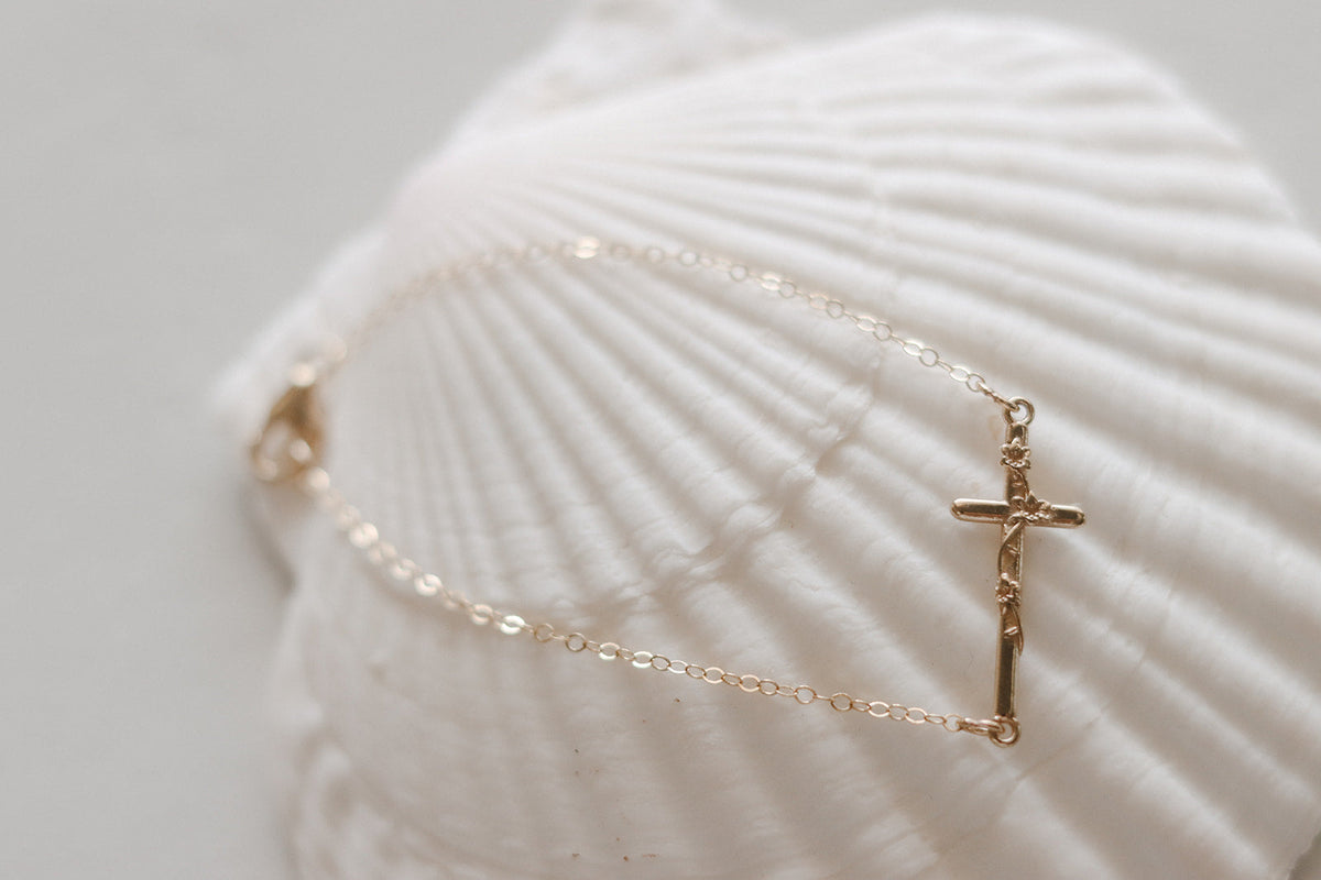 St. Joseph Lily Cross Bracelet