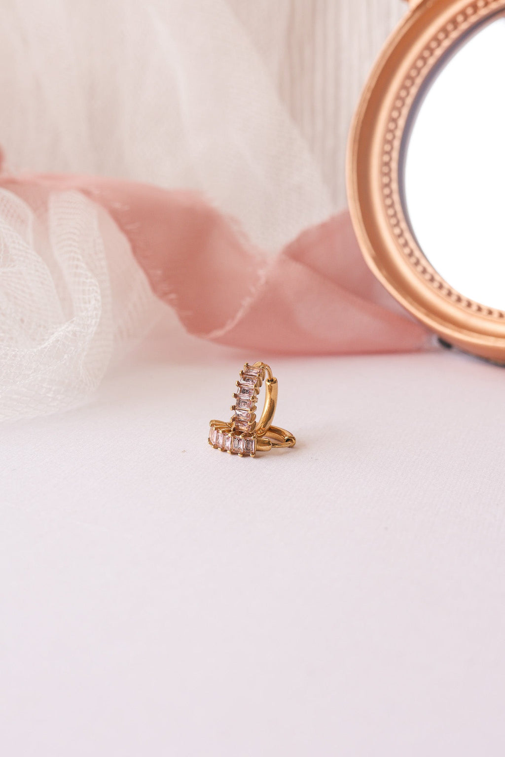 Diamond Hoop in Ballet Pink