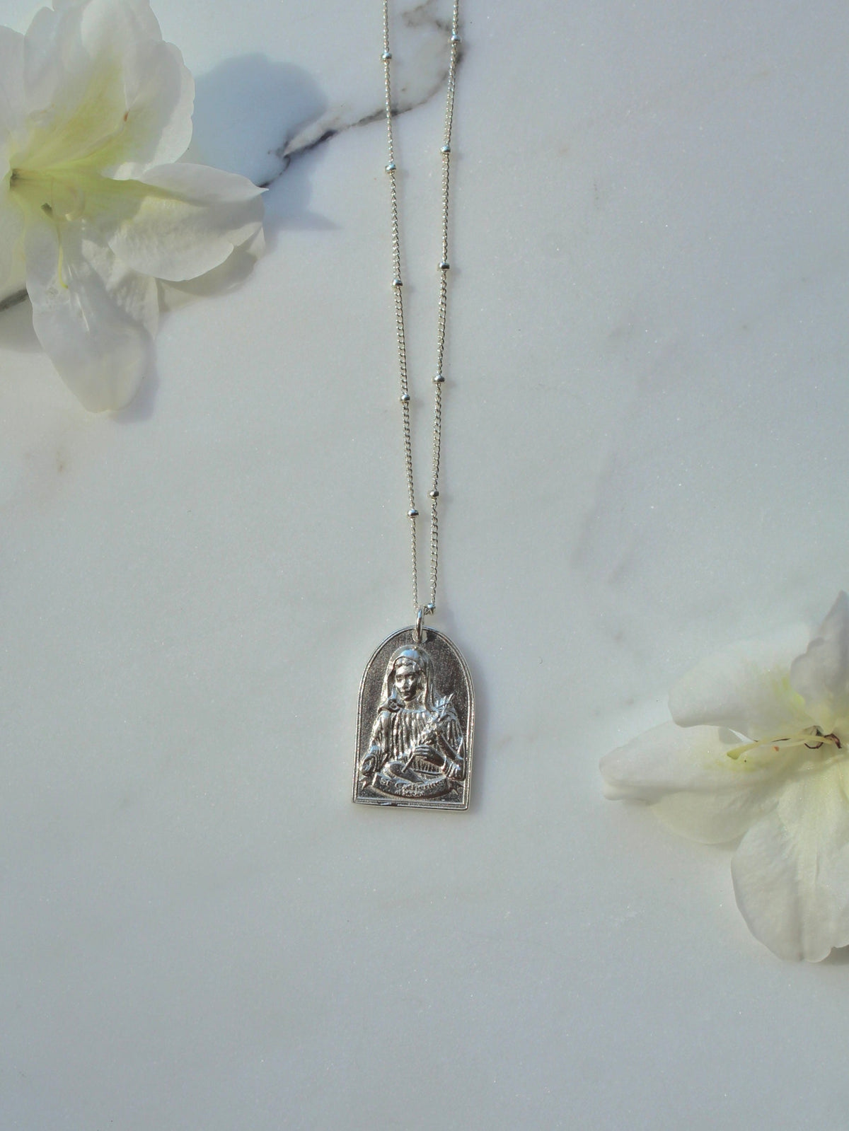 St. Catherine of Sweden Necklace in Sterling Silver