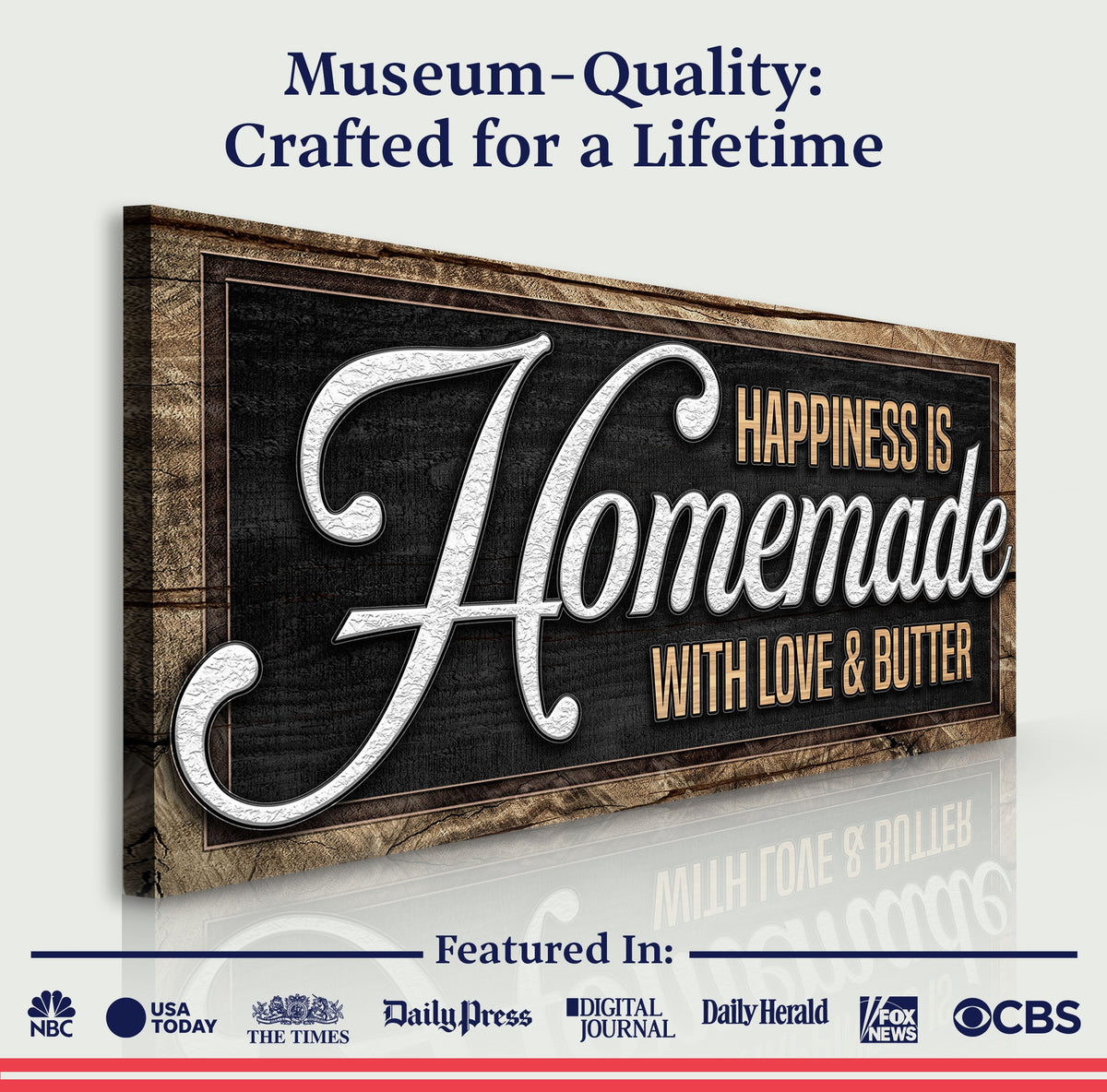 Happiness Is Homemade With Love And Butter Sign II