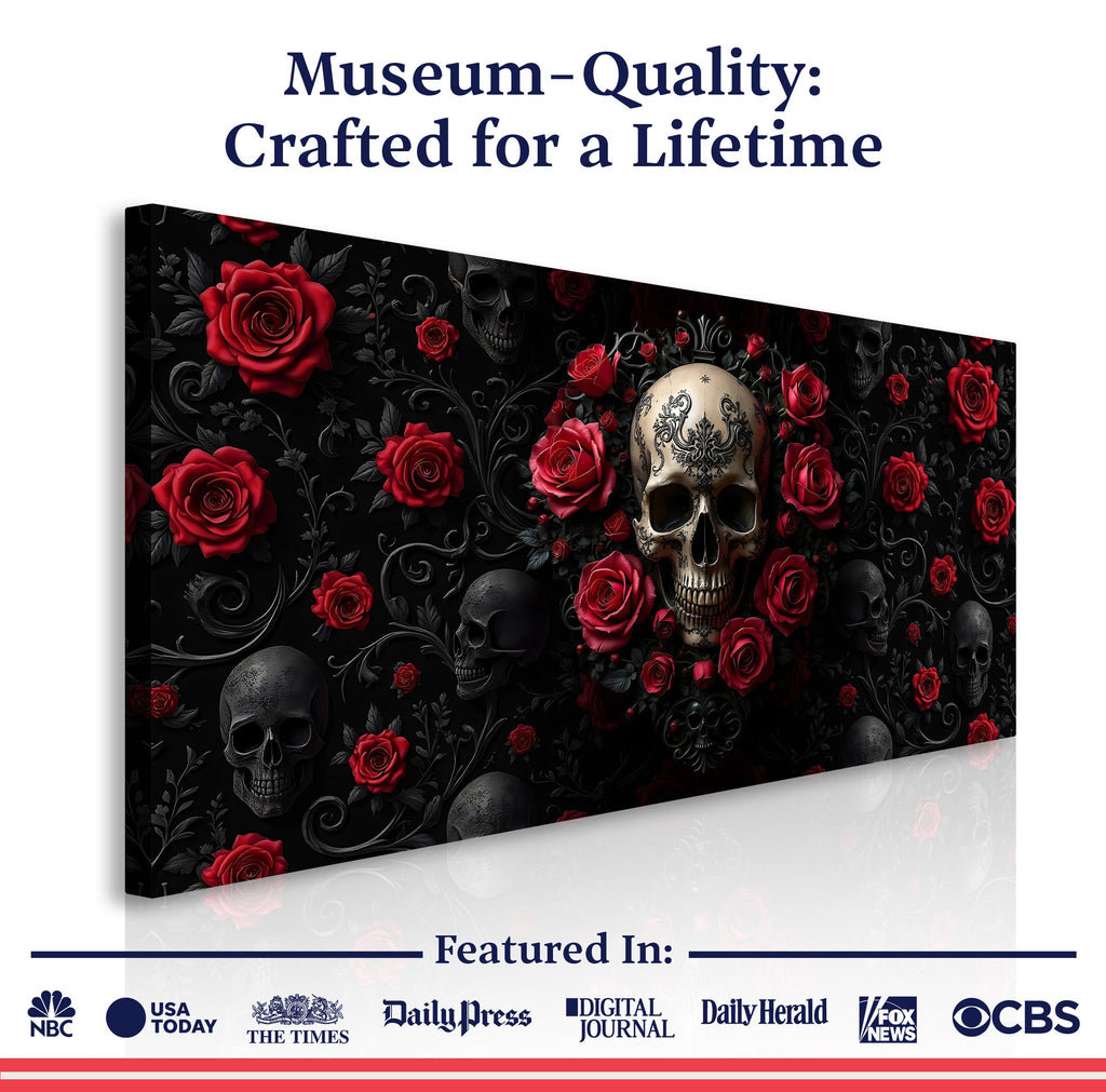 Rose and Skull Wall Art III