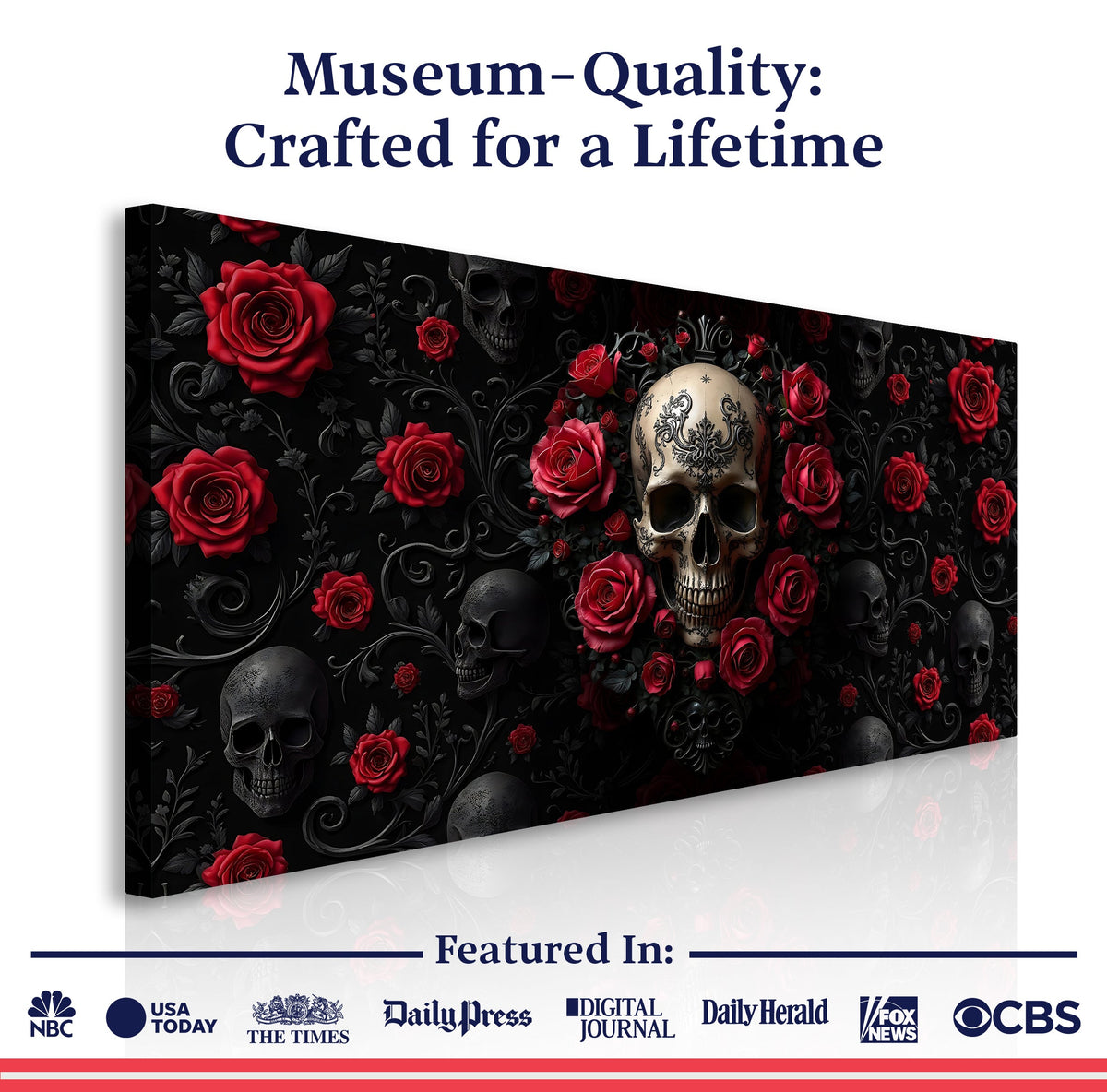 Rose and Skull Wall Art III