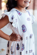 SALE JMU White Duke Dog Flutter Twirl  Dress