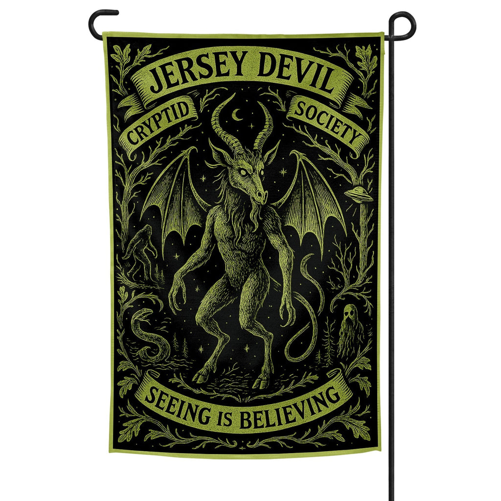Jersey Devil Cryptid Society Garden Flag