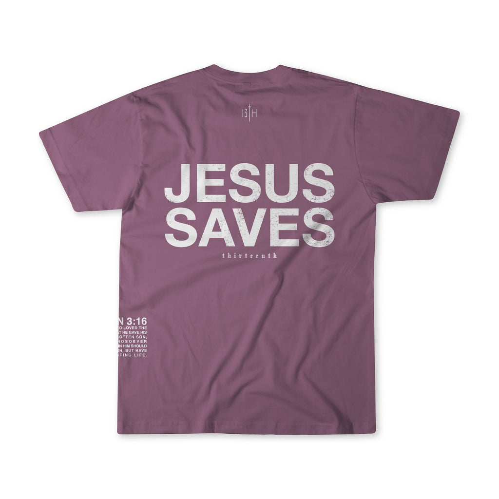 Jesus Saves Premium Tee - Berry
