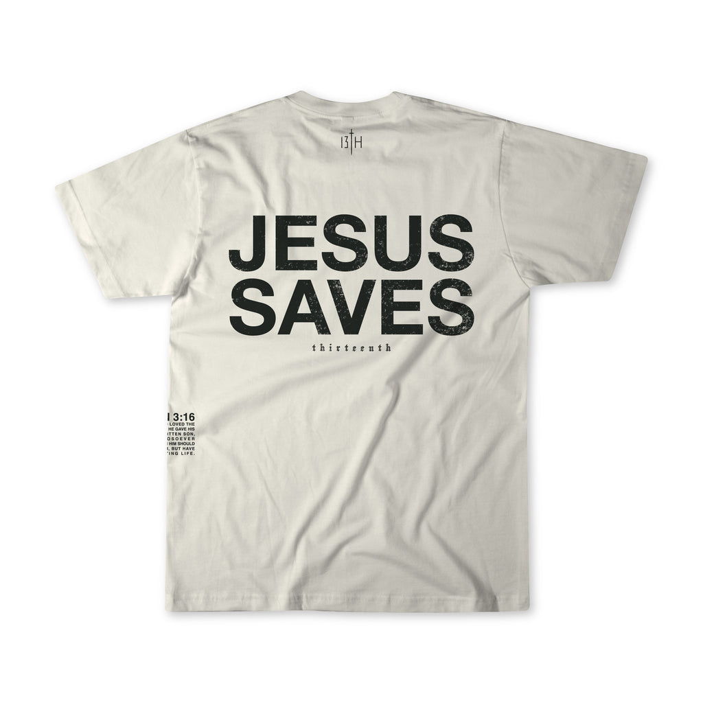 Youth Jesus Saves Premium Tee - Ivory