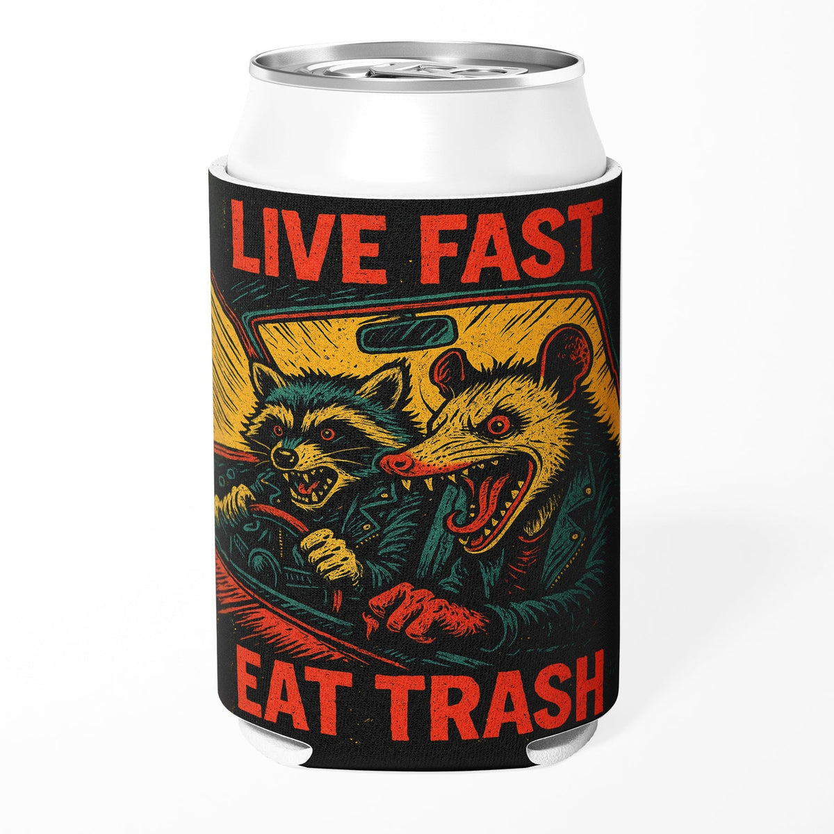Live Fast Eat Trash Can Cooler