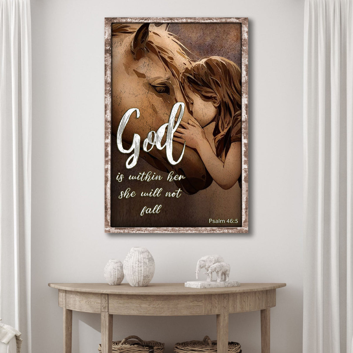 God Is Within Her She Will Not Fall Psalm 46:5 Faith Sign IV