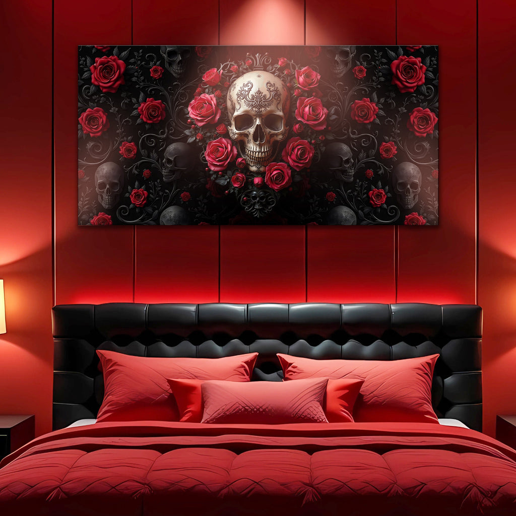 Rose and Skull Wall Art III