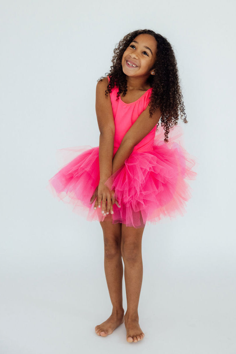 Neon Pink Tank Tutu Leotard
