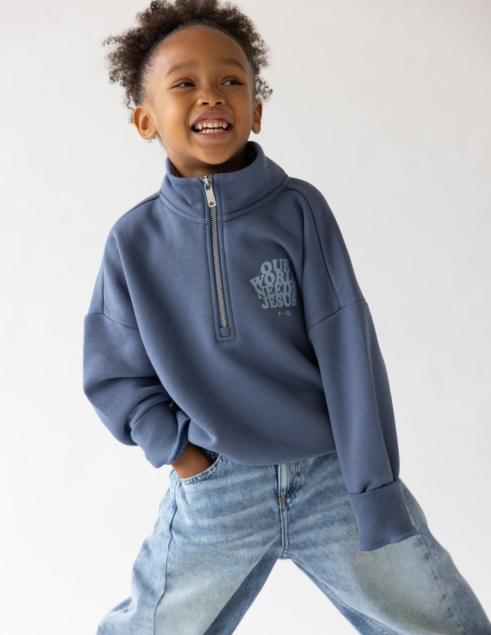Our World Needs Jesus Kids Half-Zip