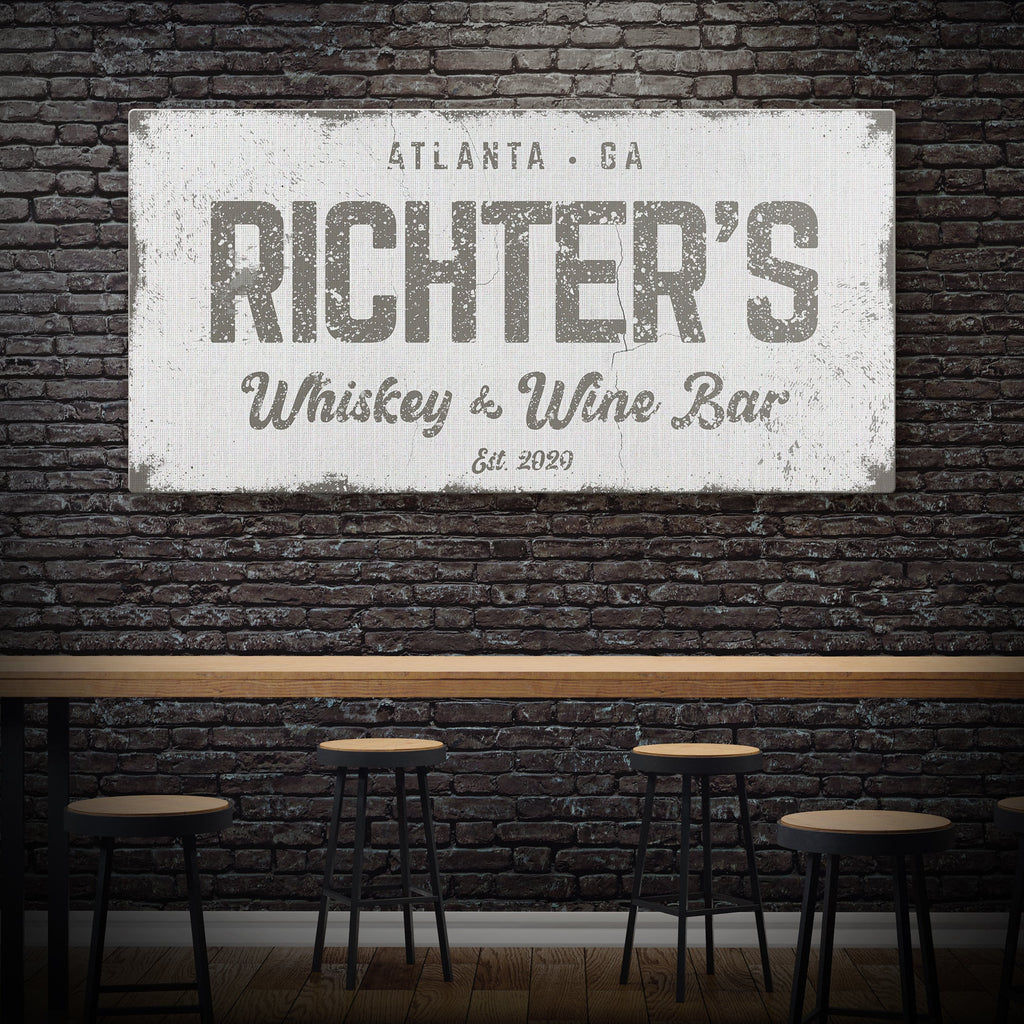 Whiskey And Wine Bar Sign