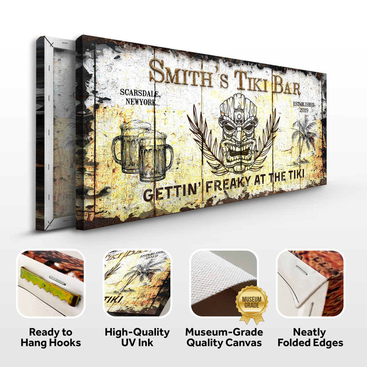 Personalized Tiki Bar Sign: Custom Bar Signs for Home Bar – Ideal For Your Basement Bar Or Man Cave Decor