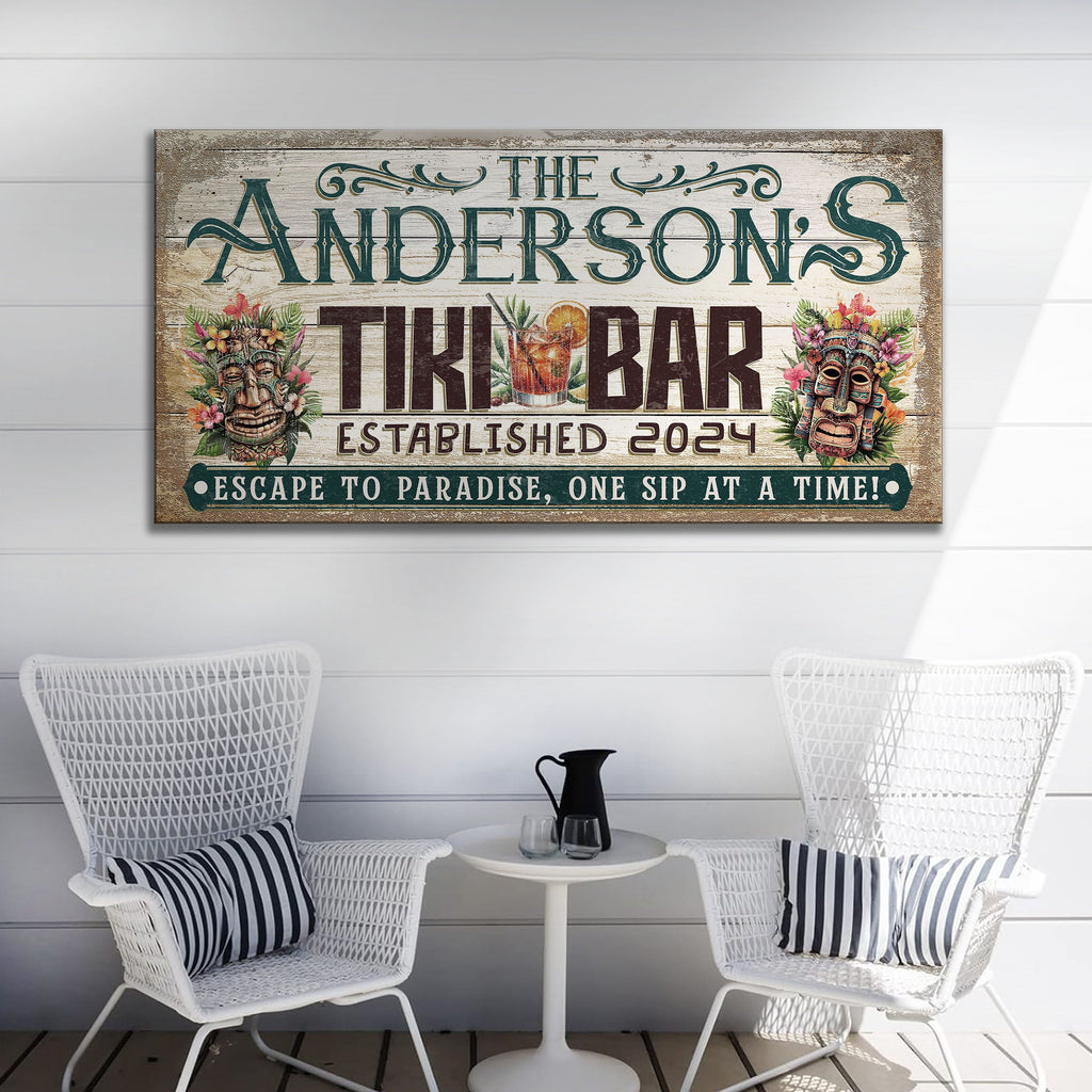 Personalized Tiki Bar Sign III