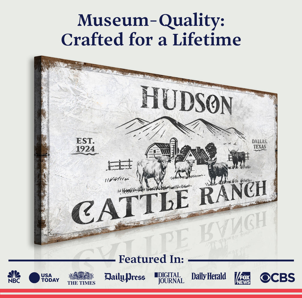 Personalized Highland Cattle Ranch Sign