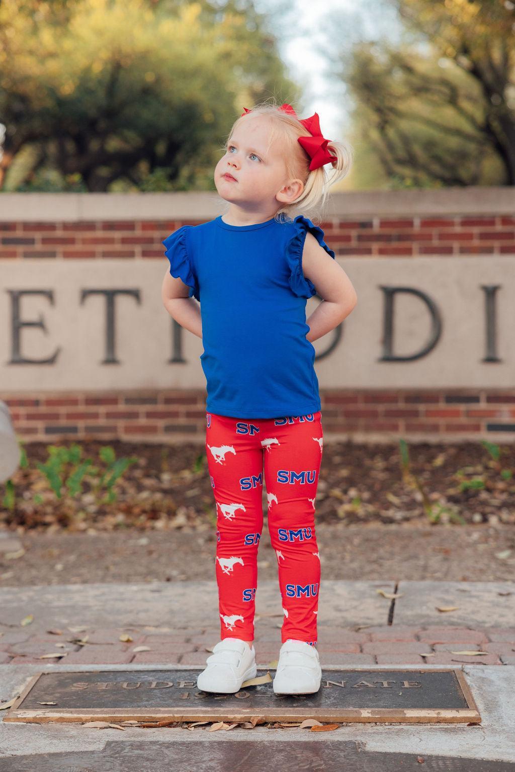 SMU Red Mustang Leggings