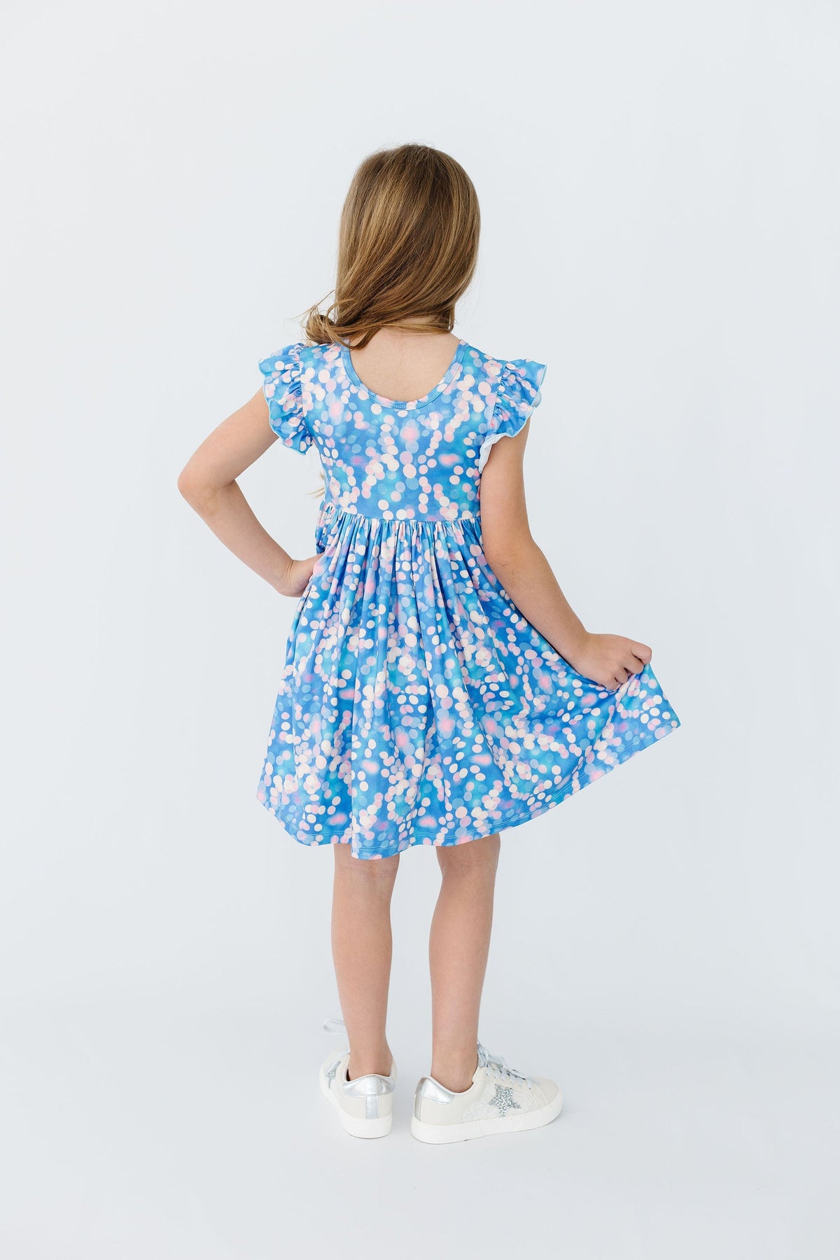 Shimmer & Shine Flutter Sleeve Twirl Dress