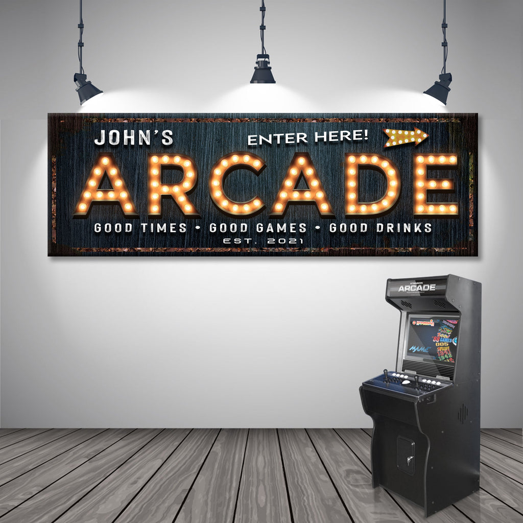 Arcade Enter Here Sign