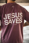 Jesus Saves Premium Tee - Berry
