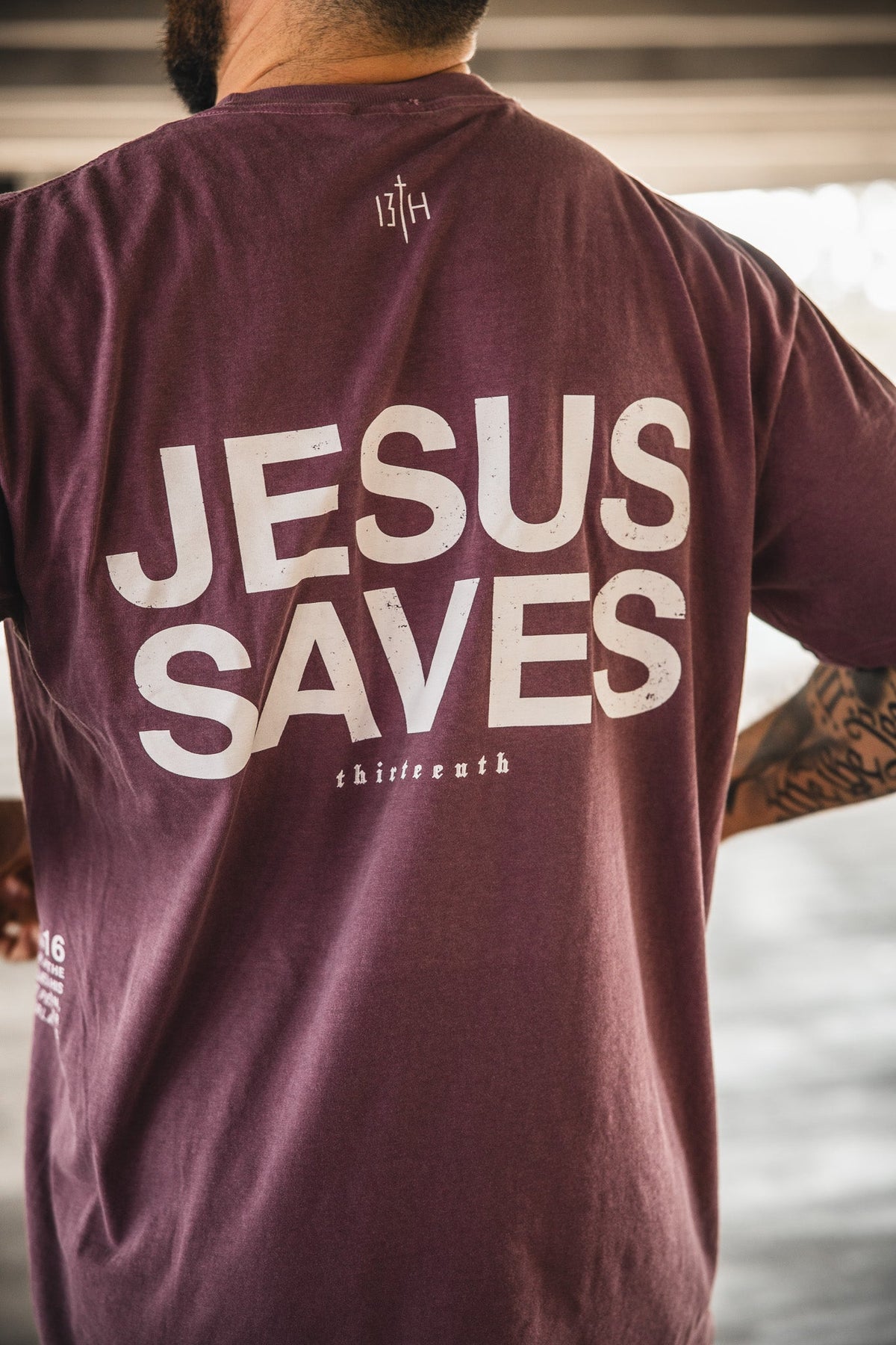 Jesus Saves Premium Tee - Berry