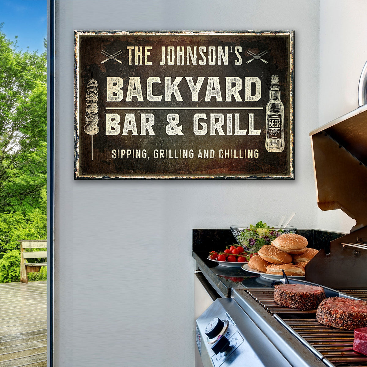 Backyard Bar And Grill Sign