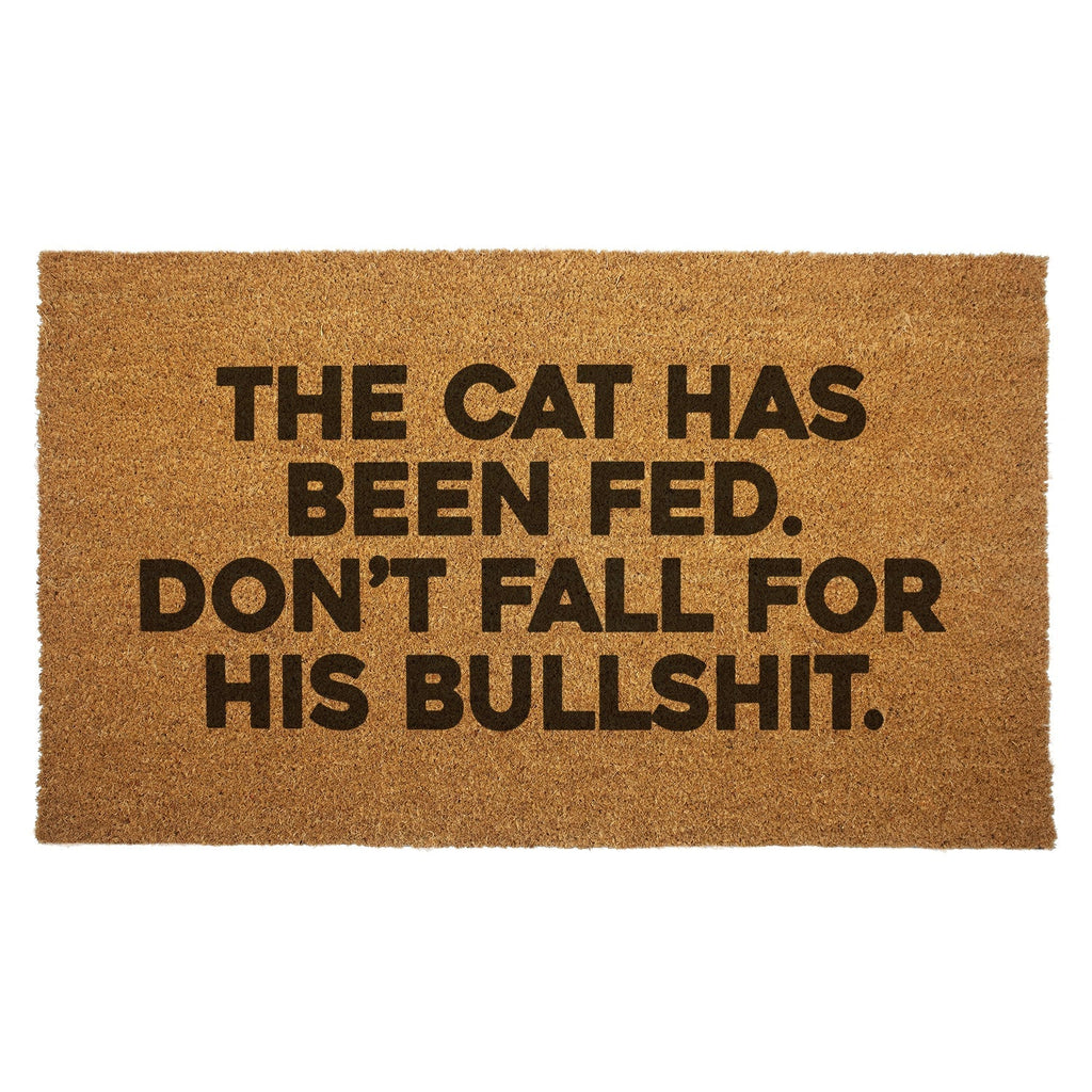 The Cat Has Been Fed Door Mat
