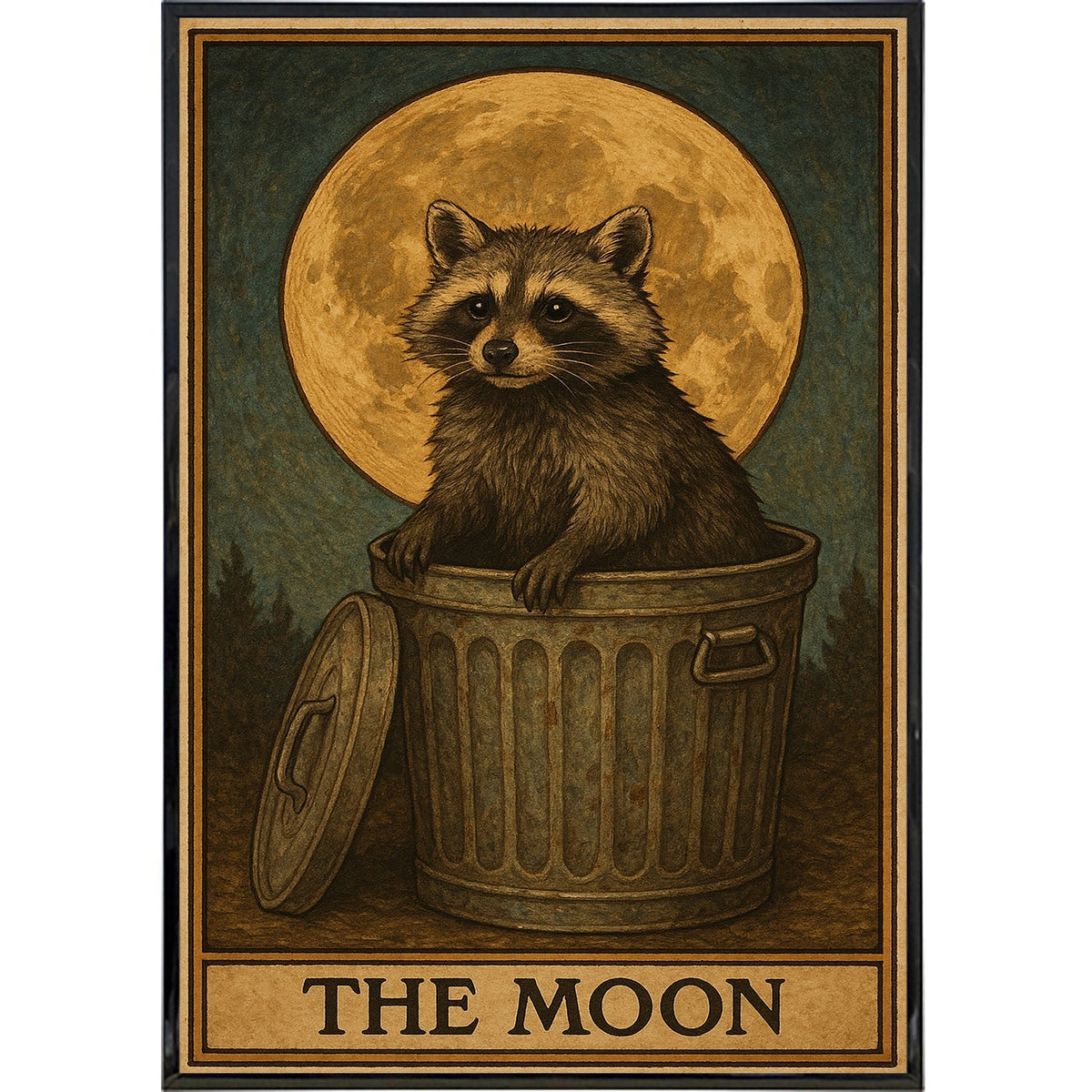 The Moon Raccoon Tarot Original Poster Print