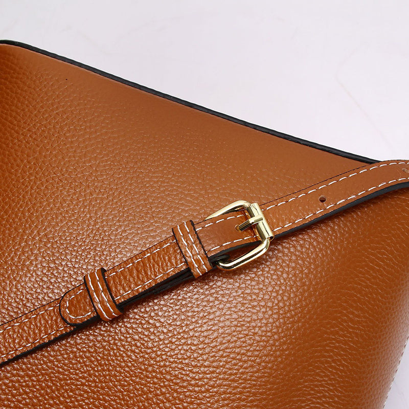 Top Grain Leather Handbag Women Natural Leather Shoulder Bag Stylish Womens Crossbody Bag
