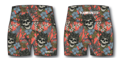 Women's High-Waisted Seamless Front Compression Training Shorts | Tropical Chaos