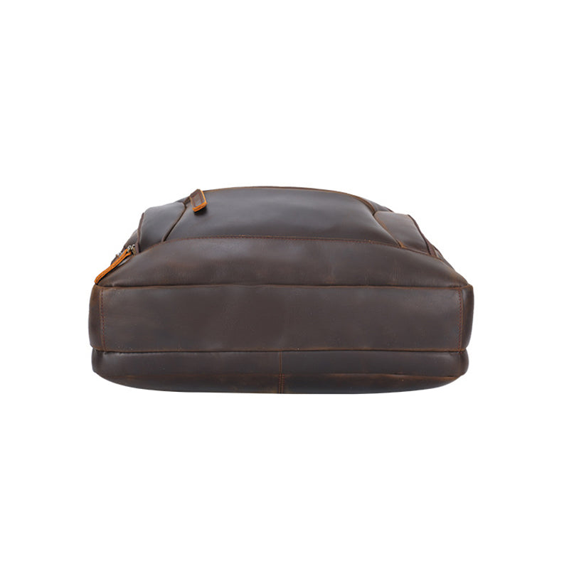 Vintage Leather Briefcase 15.6" Laptop Bag Full Grain Leather Messenger Bag Travel Shoulder Bag Crossbody Bag
