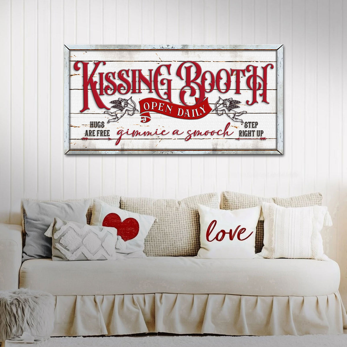 Vintage Rustic Kissing Booth Sign
