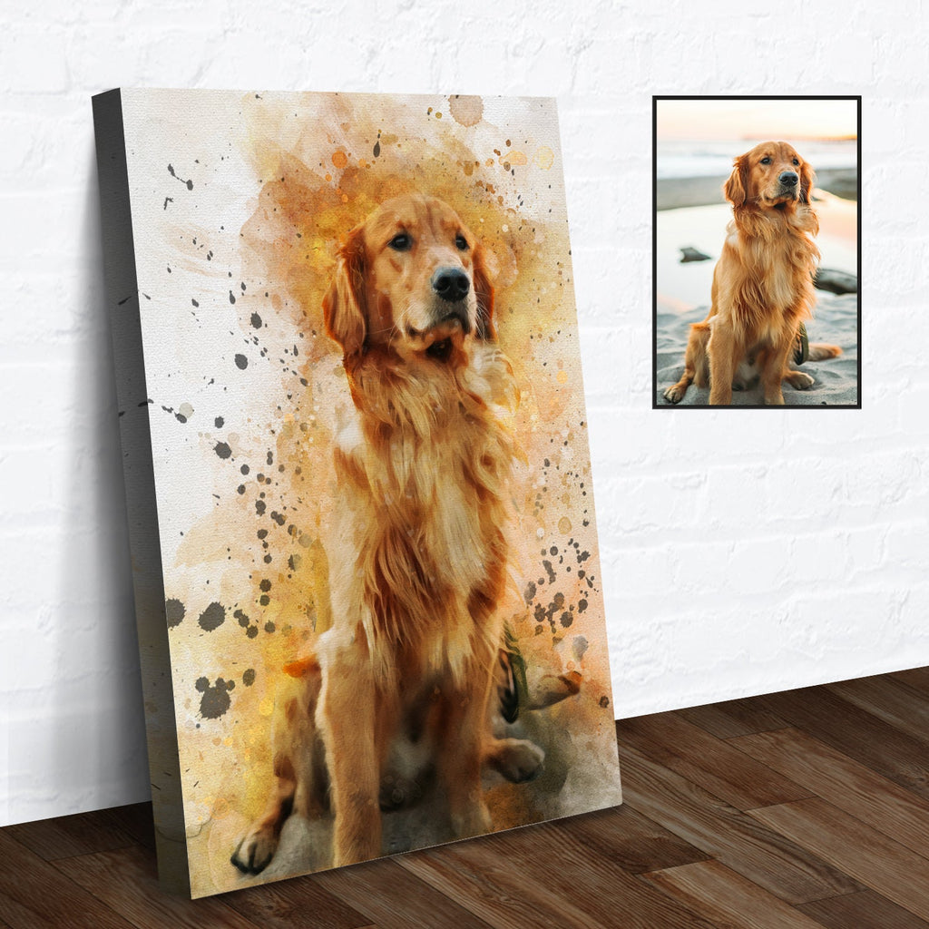 Pet Watercolor Portrait Custom Wall Art