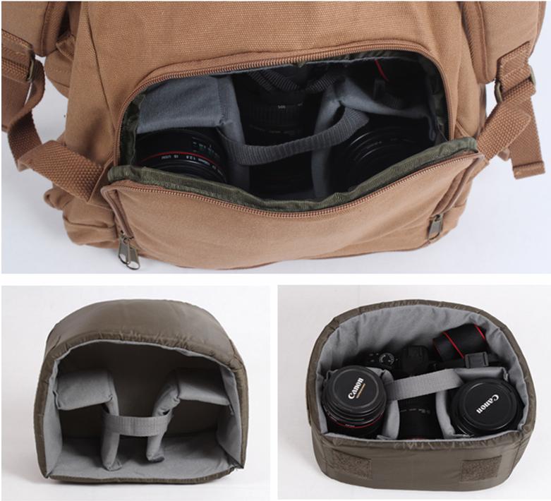 Flash Sale Canvas Camera Backpack Canvas DSLR Camera Bag Travel Backpack