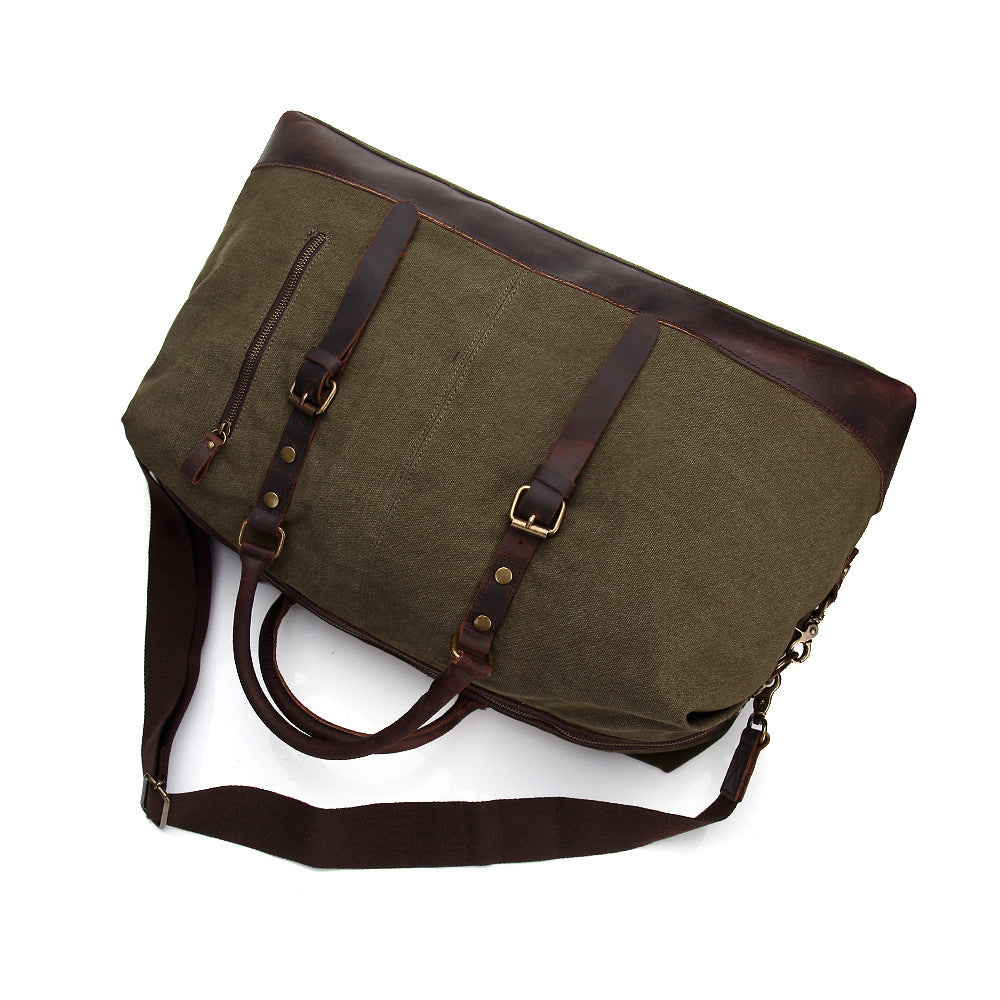 RockCow Canvas with Leather Duffle Bag, Travel Bags for Men