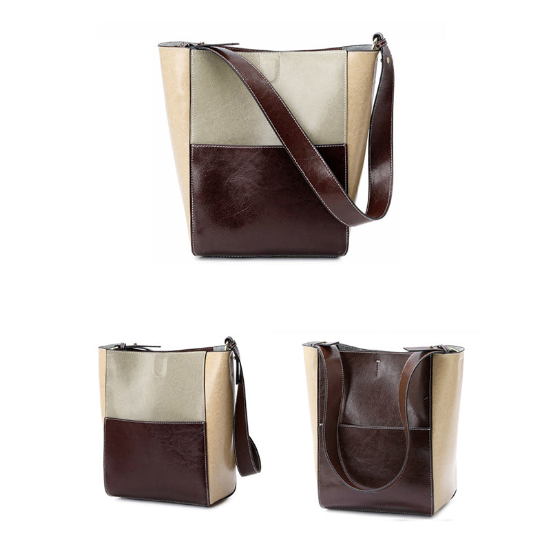 Full Grain Leather Shoulder Bag for Women, Natural Cowhide Leather Crossbody Bag, Women's Stylish Messenger Bag Shopper Bag SX3382