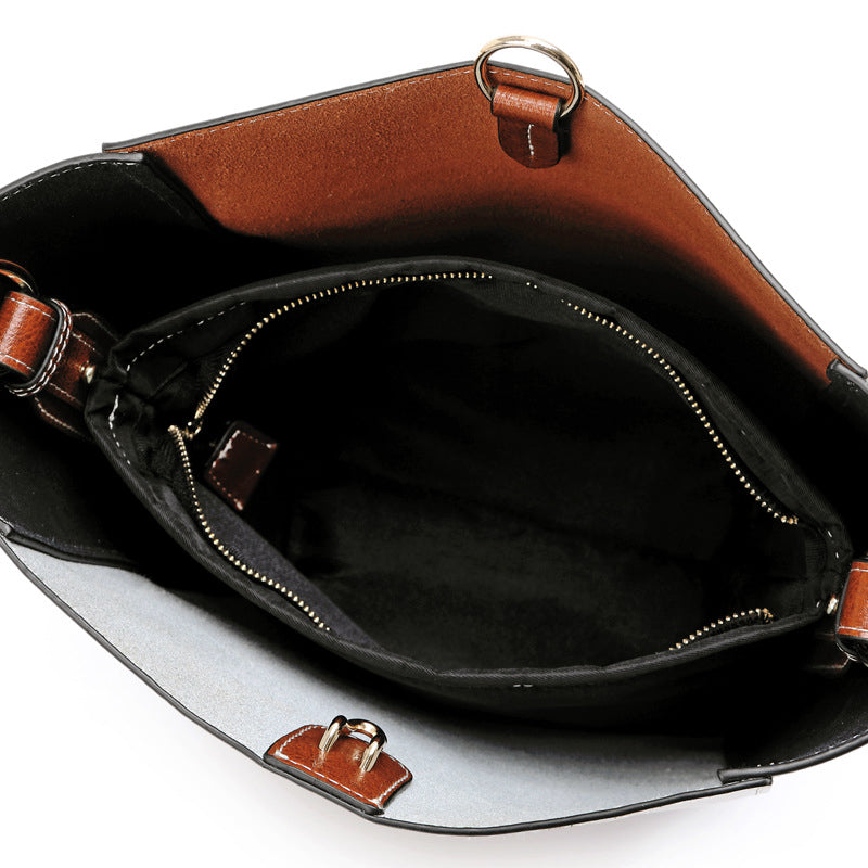 Full Grain Leather Shoulder Bag for Women, Natural Cowhide Leather Crossbody Bag, Women's Stylish Messenger Bag Shopper Bag SX3382