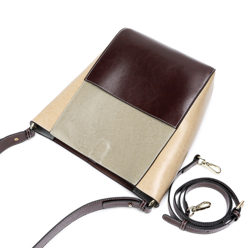 Full Grain Leather Shoulder Bag for Women, Natural Cowhide Leather Crossbody Bag, Women's Stylish Messenger Bag Shopper Bag SX3382