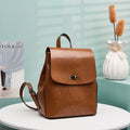 Women's Top Grain Leather Backpack Simple Style City Backpack Natural Cowhide Leather Rucksack Classic Elegant Leather Backpack